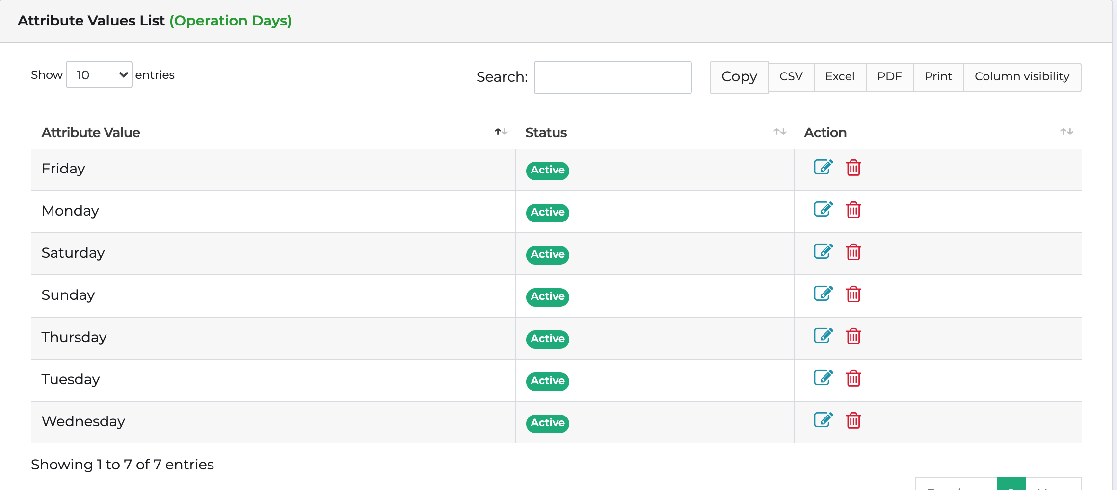 Attribute Values